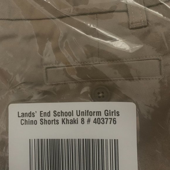 NWT LANDS' END SCHOOL UNIFORM GIRLS CHINO SHORTS KHAKI 10S - Picture 4 of 8